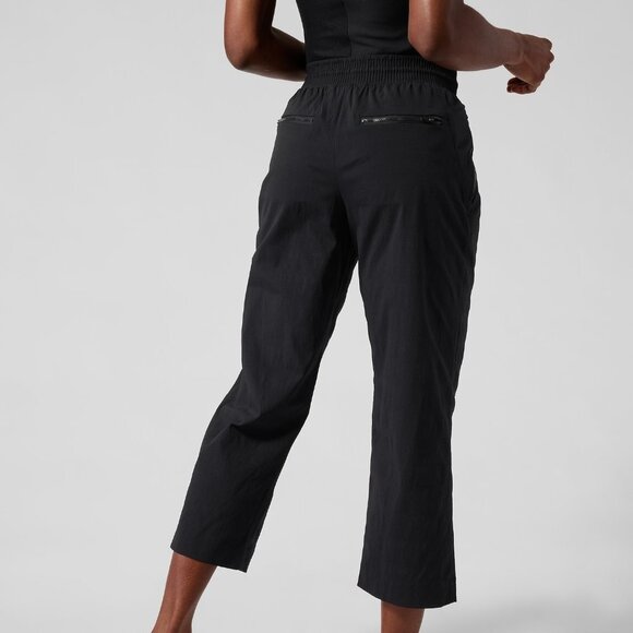 Athleta Women's Black Trekkie Straight Crop Pant - Picture 2 of 7